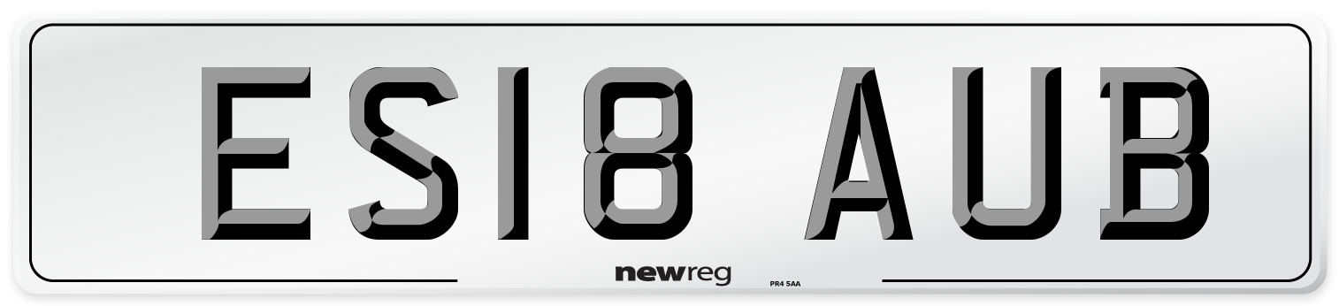 ES18 AUB Number Plate from New Reg